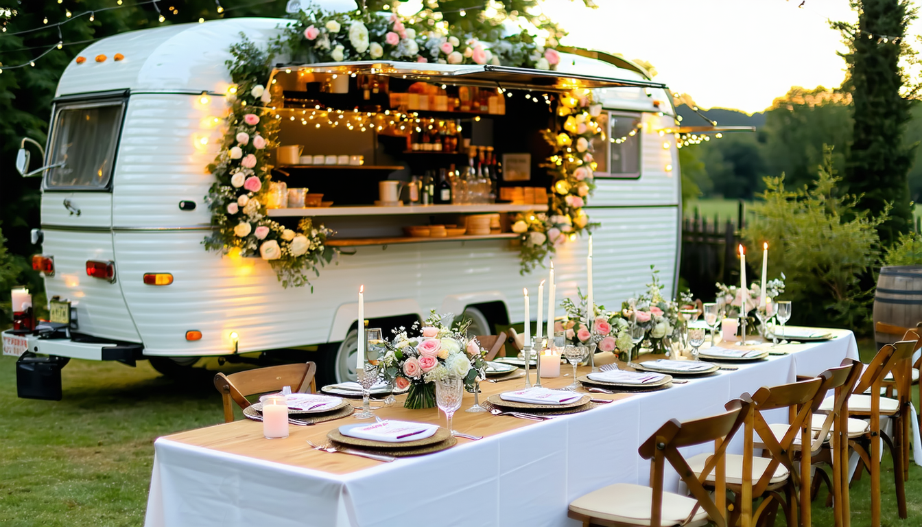 offrez à vos invités une expérience gourmande inoubliable avec un foodtruck privatisé pour votre mariage. originalité, saveurs et convivialité au rendez-vous !