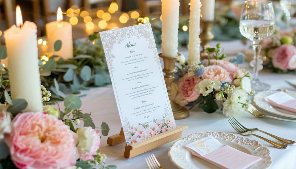 découvrez des idées créatives et originales pour présenter votre menu de mariage. surprenez vos invités avec des supports uniques et une mise en scène élégante qui sublimeront votre réception.
