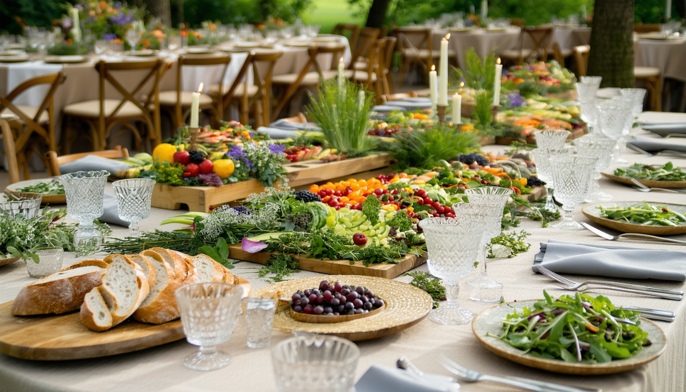 optez pour un mariage éco-responsable avec notre traiteur bio : une cuisine savoureuse, saine et respectueuse de l’environnement. qualité et fraîcheur garanties pour votre grand jour !